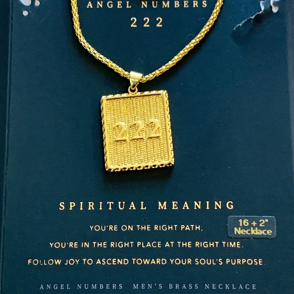 🌟 NNW Men’s 18” brass necklace Angel number 222
